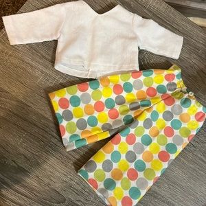 Handmade flannel pajamas for 18” girl doll.
